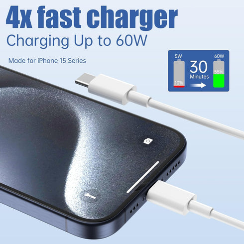 USB C to USB C Cable for iPad Pro, iPad Air, MacBook, Charger Cable for iPhone 15 Pro Max Plus