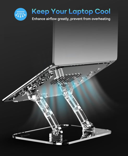 Lpoake 10 15.6 Inches Adjustable Foldable Laptop Stand, Portable Ergonomic Computer Stand for Laptop, Compatible