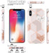 JAHOLAN Compatible iPhone X Case - Stylish Shiny Rose Gold Marble Design Clear Bumper Soft Rubber Cover
