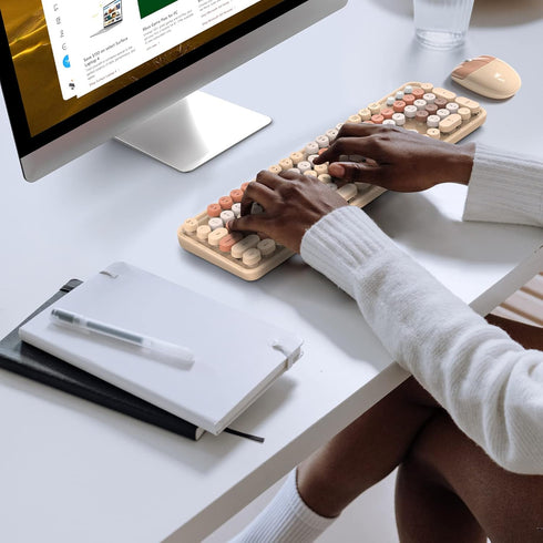 MOFII Wireless Computer Keyboard and Mouse Combo - Typewriter Full Size Keyboard with Number Pad and USB Mouse