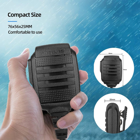 Retevis Walkie Talkie Speaker Mic, IP54 Waterproof 2 Pin for RT22 RT68 RT27 H777 RB26 RB29, Compatible with BAOFENG