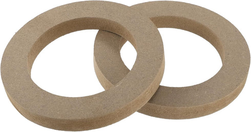 uxcell 8 Pcs Universal 4 Inch Speaker Subwoofer Mounting Spacer Rings, Solid Wood Beige