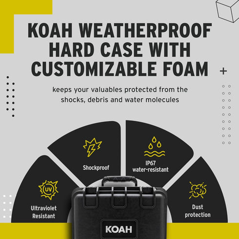Knox Gear Koah Weatherproof Hard Case with Customizable Foam (10 x 9 x 7 Inch)