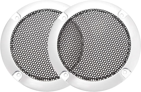 uxcell Speaker Grill Cover 3 Inch, 95mm Mesh Decorative Circle Subwoofer Guard Protector, Black and Silver 2pcs