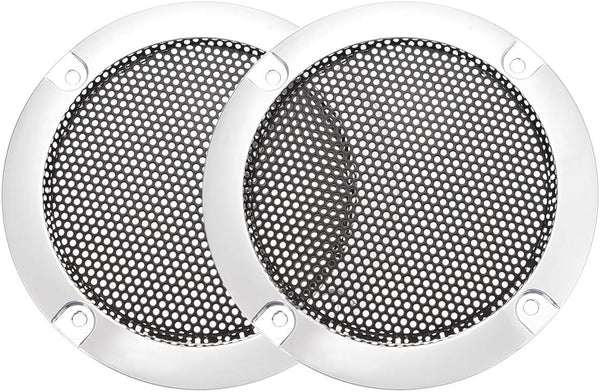 uxcell Speaker Grill Cover 3 Inch, 95mm Mesh Decorative Circle Subwoofer Guard Protector, Black and Silver 2pcs