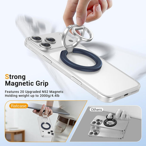 Ratcase 17 16 15 14 13 12 Magnetic Phone Ring Holder for MagSafe, Cell Phone Grip Stand Finger Ring for iPhone Pro Max