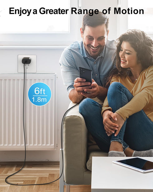 Type C Fast Charging Charger Block 25W, 2 Pack with 6Ft USB C Cable for Samsung Galaxy S24 Ultra/S23/S22/S21/S20/iPhone
