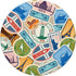 Travel Stamps Visa Vacation Seamless Pattern PopSockets Grip and Stand for Phones and Tablets