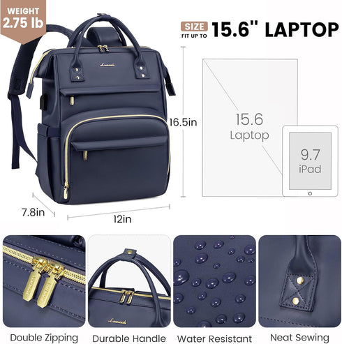 Backpack 15.6 inch,Travel Backpack Backpack Backpacks LOVEVOOK Leather Laptop for Women Purse Nurse Teacher Computer