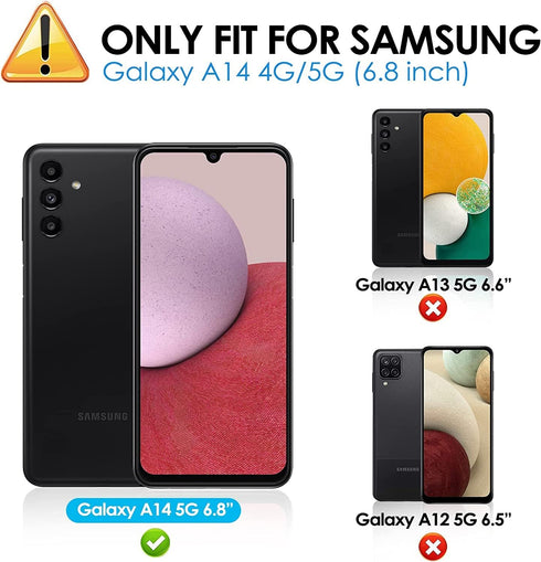 [2 Pack for Samsung Galaxy A14 Tempered Glass Privacy Screen Protector 5G, Anti Spy Black Protect Film, Easy Install