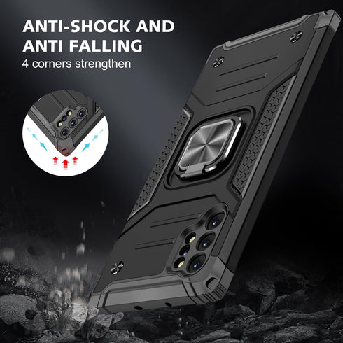 Samsung Galaxy Note 10 Plus Case, Military Grade Heavy Duty Shockproof Cover with Built-in Kickstand (Black)