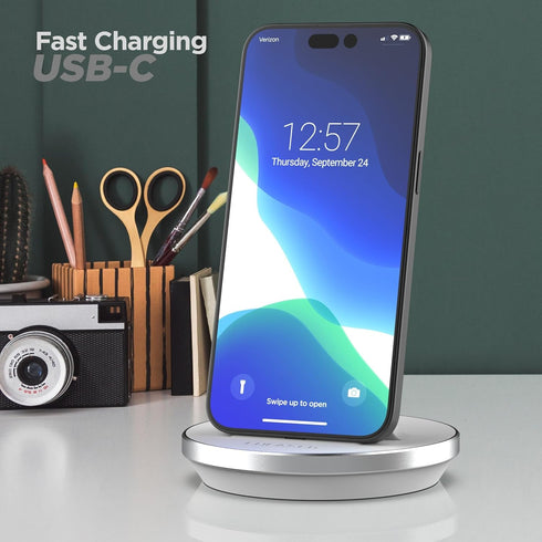Encased USB C Non-Wireless Charging Stand for iPhone 15/15 Pro Max - Fast Wired Desktop Charger, Type-C Connector