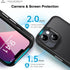 Thomo iPhone 13/14 Case - Strong Magnetic, 10FT Drop Resistant, Matte Skin, Aluminum Alloy Keys, Black, Compatible with