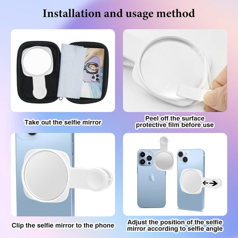 Esdallina Phone Rear Camera Selfie Mirror - See How You Look in the Back Camera - for High Definition Photos (White)