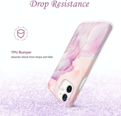 JIAXIUFEN Sparkle Gold Glitter Case for iPhone 12 mini, Marble Slim Shockproof TPU Soft Rubber Silicone Cover, 5.4 inch