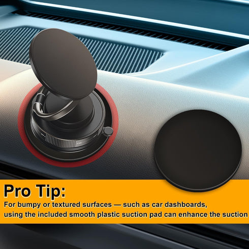 MISSOKIE 360 96LBS Upgraded Vacuum Magnetic Car Phone Holder for MagSafe, Rotation, Ultra Suction Cup Mount for iPhone