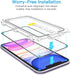 JETech One Touch Install Screen Protector for iPhone 11/XR 6.1-Inch, Full Coverage Tempered Glass Film, Auto Alignment Tool Kit, HD Clear, 2-Pack