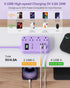 Beeiker 6 USB(2 10 24W 4 USB C) Purple Surge Protector Power Strip- Ft Purple Extension Cord with USB Charging Station