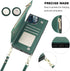 Bocasal Crossbody Wallet Case for iPhone 13 Pro Max, Green PU Leather Zipper Handbag with RFID Blocking Card Slot