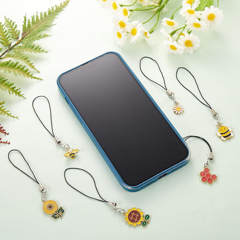 16 Pcs Kawaii Cell Phone Charms, Aesthetic Phone Strap Hanging Pendants for Jewelry Making