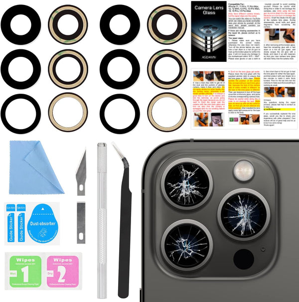 2PCS ASDAWN Back Rear Camera Lens Glass Replacement for iPhone 13 Pro Max and 13 Pro with Pre-Installed Adhesive +
