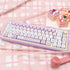 PBT Keycaps - MOA Profile 132 Keys Dye Sublimation Purple Cute Cat Customized Keycaps for ANSI Layout Cherry MX Switches