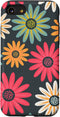 iPhone SE (2020) / 7 / 8 Floral Daisy Flowers Case, Pink Green Orange Grey Pattern AEN021
