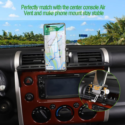 Fit for Toyota FJ Cruiser 2007-2021 - Multifunctional Car Phone Mount, Dash Panel Track Holder for Dashboard Air Vent