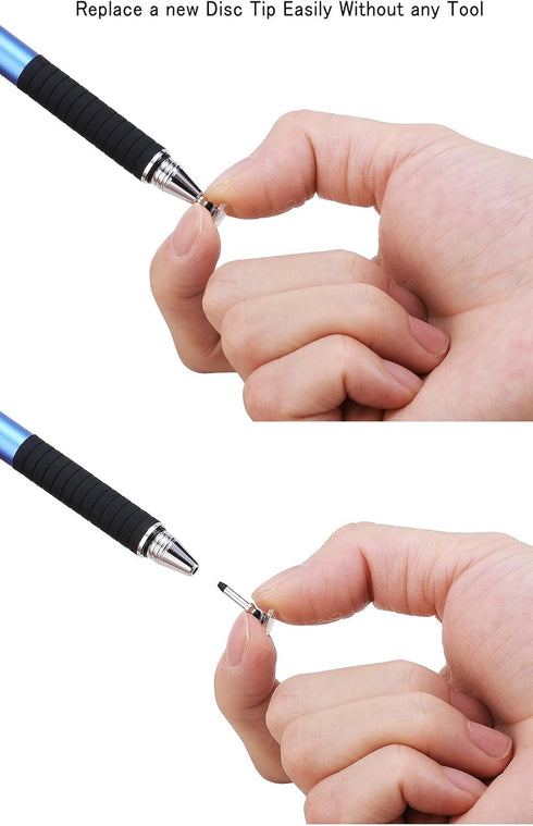 Stylus Pen, 2 in 1 Fine Point and Mesh Tip Stylus for Touch Screen, Compatible for Tablet and Cellphone (1Pc, Black)