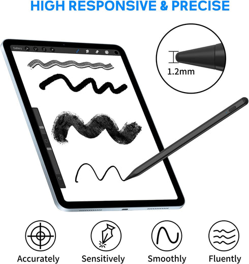 NTHJOYS Active Stylus Pencil for iOS/Android, Magnetic Design Fine Point Stylus for Apple