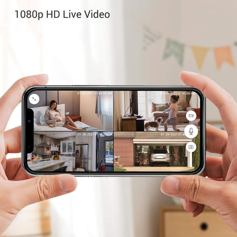 Zmodo Cameras for Home Security (Indoor & Outdoor Camera Bundle), 1080p HD, Wireless WiFi, Motion Detection, Night
