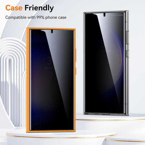 Samsung Galaxy S23 Ultra / S22 Ultra Privacy Screen Protector 2 Pack - 6.8” Anti-Spy, Bubble-Free, Case Friendly,