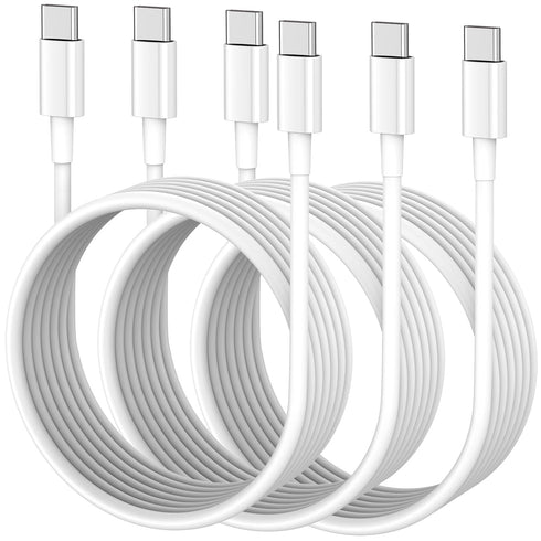 Dayaoncy Fast USB C to USB C Cable 6ft, 3Pack 60W Fast Charging Type C Charging Cable for iPhone 15 Pro Max Plus,