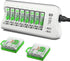 EBL 1100mAh NiMH AAA Rechargeable Batteries (16 Pack) and Rechargeable AA AAA Battery