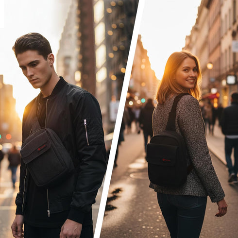 TULLIO Small Camera Bag, Lightweight Camera Sling Bag Waterproof DSLR/Mirrorless Crossbody Case with Rain Cover