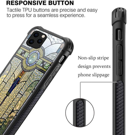 CARLOCA iPhone 11 Pro Case, Art Deco Stained Glass Window Pattern Design Shockproof Anti-Scratch Case for iPhone 11 Pro