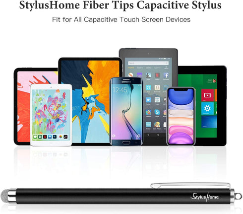 StylusHome Stylus Pens for Touch Screens, 6 Pcs, Capacitive Stylus Fiber Tips with 6 Extra Replaceable Tips for iPad