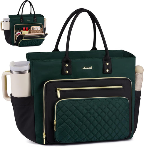 LOVEVOOK Laptop Tote Bag for Women With Large Cup Holder, Work Bags Teacher
