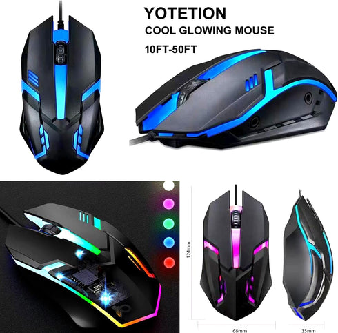 Long USB A Mouse 20FT, High Performance Wired Mouse for Windows PC Desktop, Laptop, Notebook, Mac, for Righty or Lefty