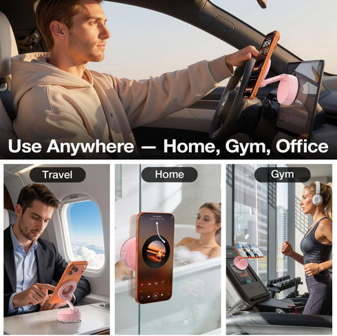 Vooii (130LB 360 Phone Holders for Your Car for Magsafe Car Mount Ultra Suction Cup & Adjustable) Vacuum Cell Phone Car