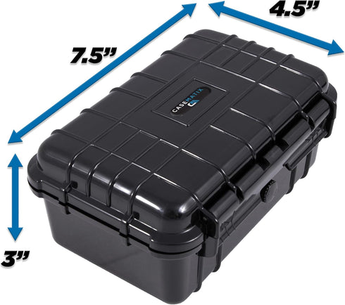 CASEMATIX 8" Waterproof Small Hard Case with Customizable Foam for Portable Electronics, Tools, and Accessories