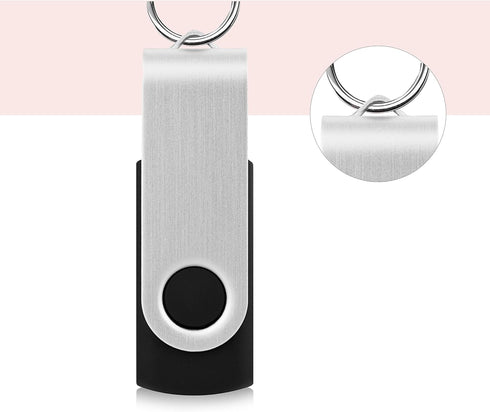 KOOTION 10 1GB 1gb X USB Flash Drive Flash Drive Swivel Thumb Drive Memory Stick Keychain Design Black