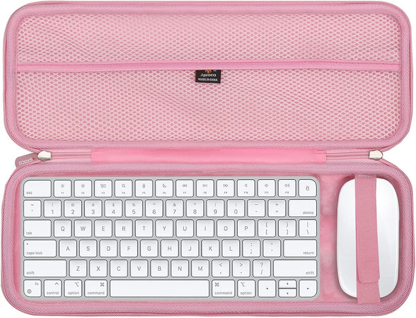 Aproca Pink Hard Travel Storage Case for Apple Wireless Magic Keyboard 2 and Magic Bluetooth Mouse 2