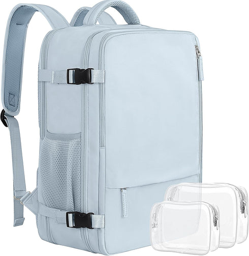 Sinaliy Large Expandable Travel Backpack for Men and Women, 17 Inch Laptop,