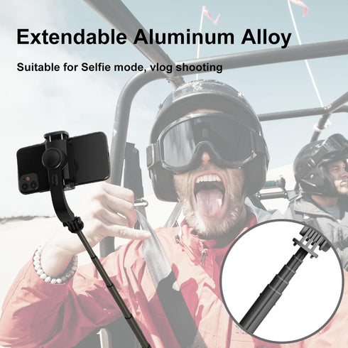 Gimbal Stabilizer for Smartphone, Selfie Stick Tripod with Remote Control, 360° Rotation for Group Selfies