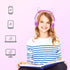 Kids Headphones, Light Up Cat Ear On-Ear Headphones for iPad Fire Tablet Kindle, Safe 85db Volume Control - Purple/Pink