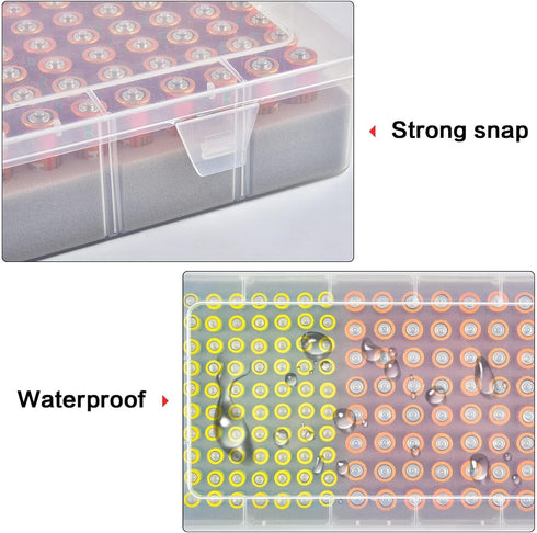134pcs Xuerdon Battery Storage Organizer Case, Battery Vault Box Holder Container for AA AAA Batteries, Garage