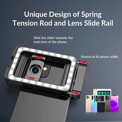 MIAO LAB 15X 15X 17mm 15/15Pro/15Pro Phone Macro Lens with LED Fill Light, Macro Lens + Thread Lens Adapter for iPhone
