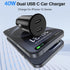 Car Charger for iPhone 15, 40W Dual USB C Cigarette Lighter with 2 Pack 10FT USB C to USB C Cable, Fast Charging Black