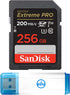 SanDisk Extreme Pro 256GB SD Memory Card for Vlogging Camera, Works with Sony ZV-1 Bundle with Card Reader